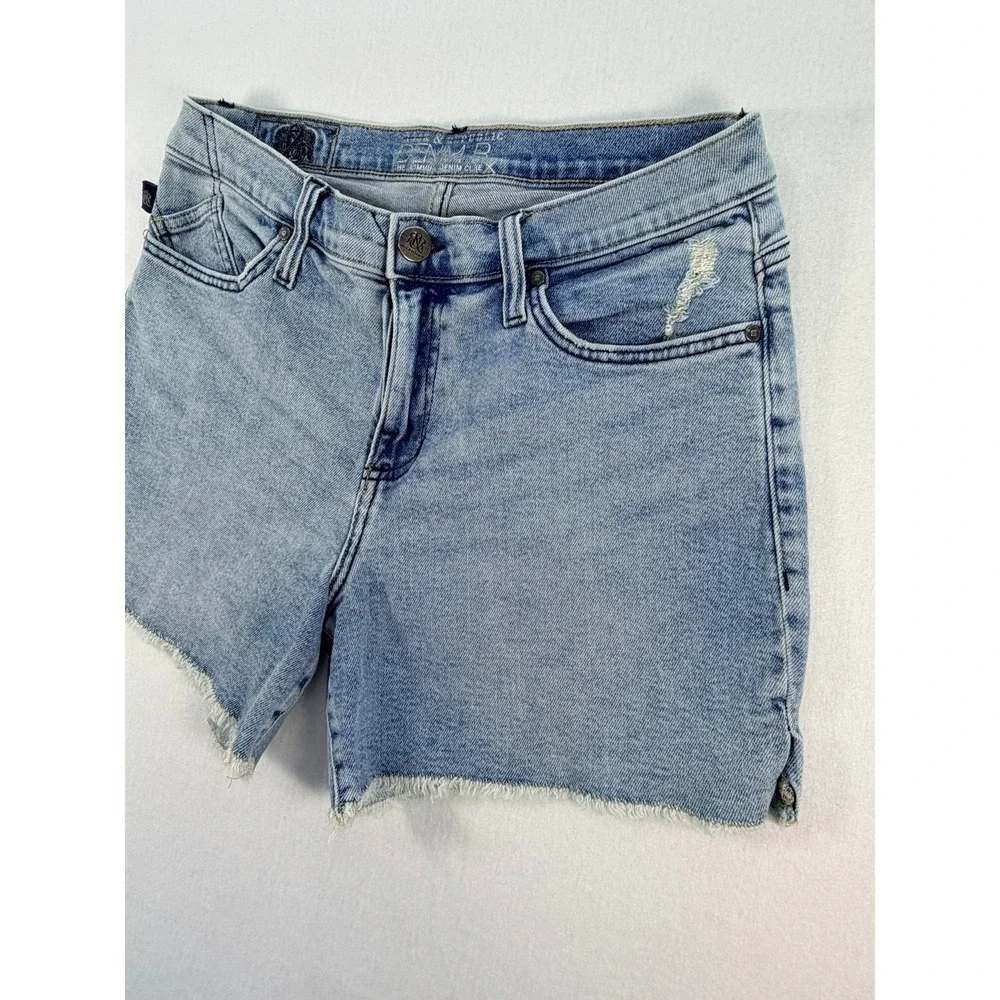 Rock & Republic Denim Rx Light Wash Raw Hem Jean Shorts Blue Womens Size 10